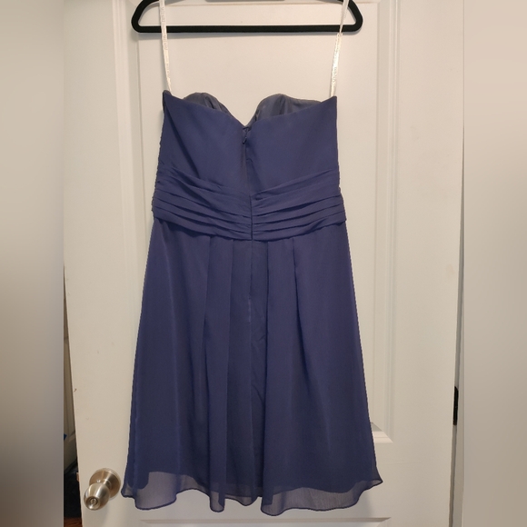 Navy Strapless Bridesmaid Dress - Picture 2 of 3